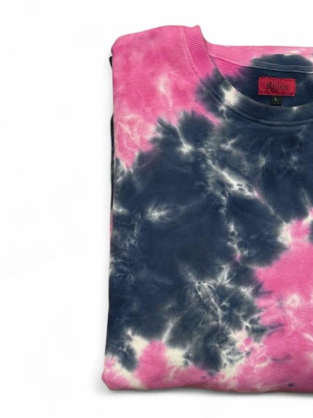 Killion Men’s Tie-Dye Crewneck Sweater in Pink & Navy